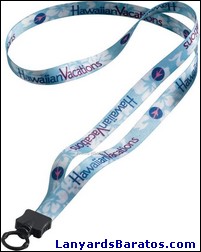 Lanyard personalizado de color azul cielo.