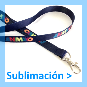 Más información de lanyards con logos en sublimación a todo color.