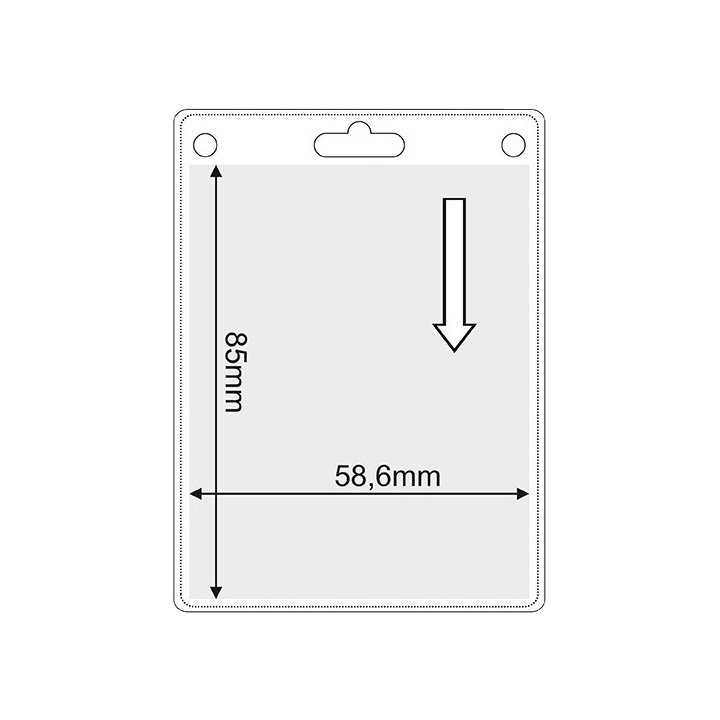 Porta identificador vertical para tarjetas de identificación en eventos